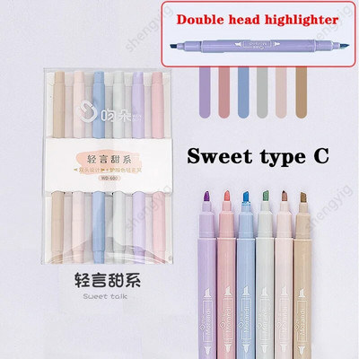 6 gab/komplekts marķieris gaišas krāsas kawaii marķieri DIY Albuma dienasgrāmata gēla pildspalvas studentu rakstāmpiederumi māksla Skolas un biroja piederumi bērnam