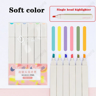 6 gab/komplekts marķieris gaišas krāsas kawaii marķieri DIY Albuma dienasgrāmata gēla pildspalvas studentu rakstāmpiederumi māksla Skolas un biroja piederumi bērnam