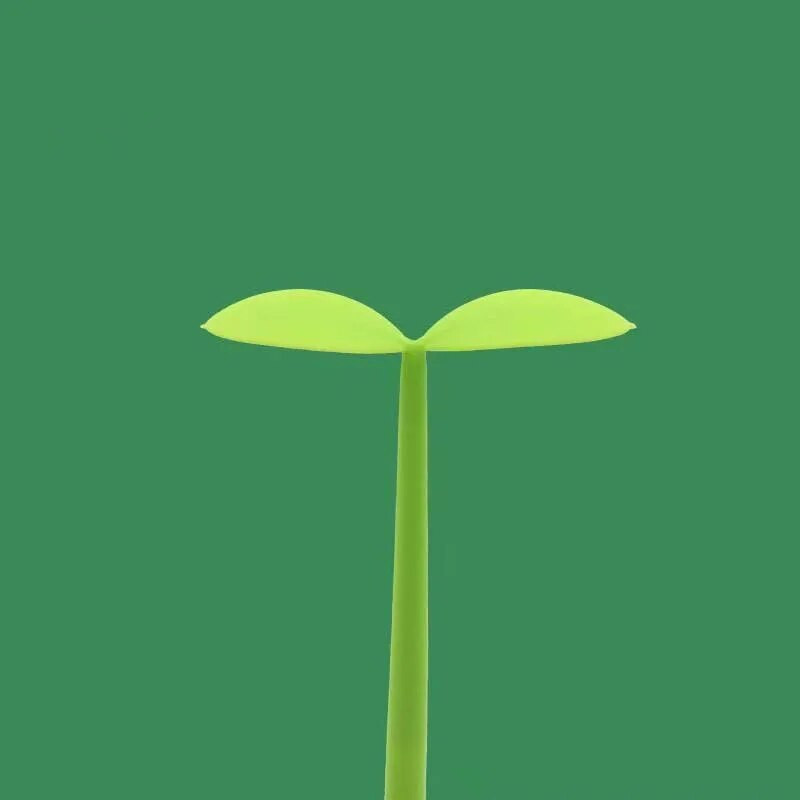 4gab 0,5 mm melnas tintes Lucky Leaf Lovely gēla pildspalva Creative Green Leaf Little Bud Pen skolas un biroja rakstīšanas piederumiem