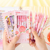 1 komplekts, 6 gab. augstvērtīga multfilmu noklikšķināma dzēšama lodīšu pildspalva studentiem, praksei un rakstīšanas vingrinājumiem, kancelejas piederumi