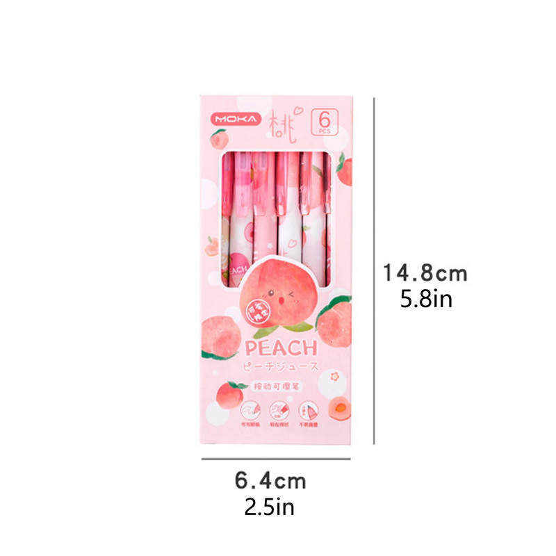 1 komplekts, 6 gab. augstvērtīga multfilmu noklikšķināma dzēšama lodīšu pildspalva studentiem, praksei un rakstīšanas vingrinājumiem, kancelejas piederumi