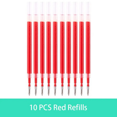 Gēla pildspalvas un uzpildes komplekts Kancelejas piederumi Kawaii rakstāmspalva, melna/sarkana/zila tinte 0,5 mm zila lodīšu pildspalva Biroja piederumi, skolas piederumi