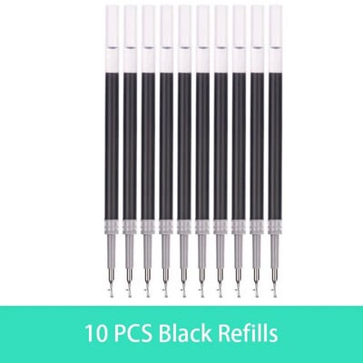 Gēla pildspalvas un uzpildes komplekts Kancelejas piederumi Kawaii rakstāmspalva, melna/sarkana/zila tinte 0,5 mm zila lodīšu pildspalva Biroja piederumi, skolas piederumi