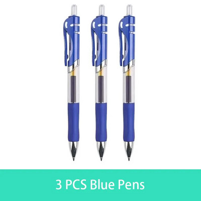 Gēla pildspalvas un uzpildes komplekts Kancelejas piederumi Kawaii rakstāmspalva, melna/sarkana/zila tinte 0,5 mm zila lodīšu pildspalva Biroja piederumi, skolas piederumi