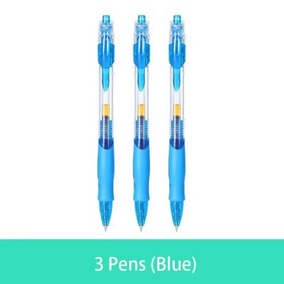 Gēla pildspalvas un uzpildes komplekts Kancelejas piederumi Kawaii rakstāmspalva, melna/sarkana/zila tinte 0,5 mm zila lodīšu pildspalva Biroja piederumi, skolas piederumi