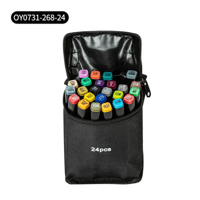 24/48 värviline kahe otsaga alkoholipõhised markerpliiatsid, ruudu/kolmnurga kujulised kahevärvilised joonistuspliiatsid kunstnikele ja õpilastele