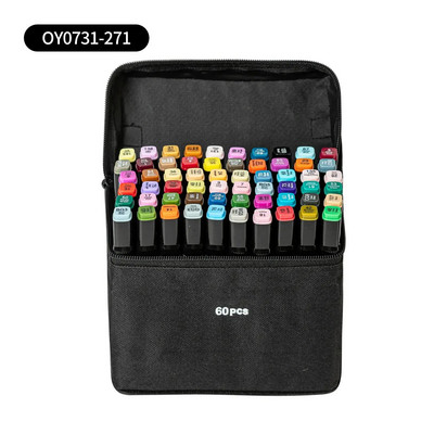 24/48 värviline kahe otsaga alkoholipõhised markerpliiatsid, ruudu/kolmnurga kujulised kahevärvilised joonistuspliiatsid kunstnikele ja õpilastele