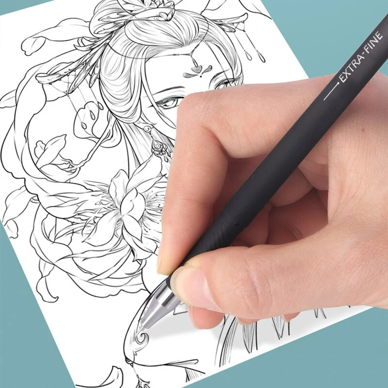 4 gab./partija 0.15mm 0.2mm 0.35mm gēla pildspalva Kawaii vienkārša neitrāla pildspalva bērniem Dāvanas Skolas biroja rakstīšanas piederumi Studentu kancelejas piederumi