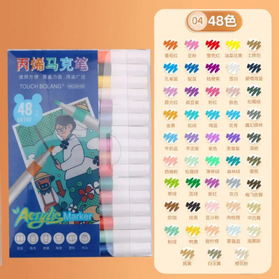 12/24/36/48 Χρώματα Ακρυλικό Σετ μαρκαδόρου Μαρκαδόροι τέχνης Μαρκαδόροι ζωγραφικής στυλό γκράφιτι για πέτρα, δίσκος, θήκη κινητού τηλεφώνου Γυαλί παπουτσιών