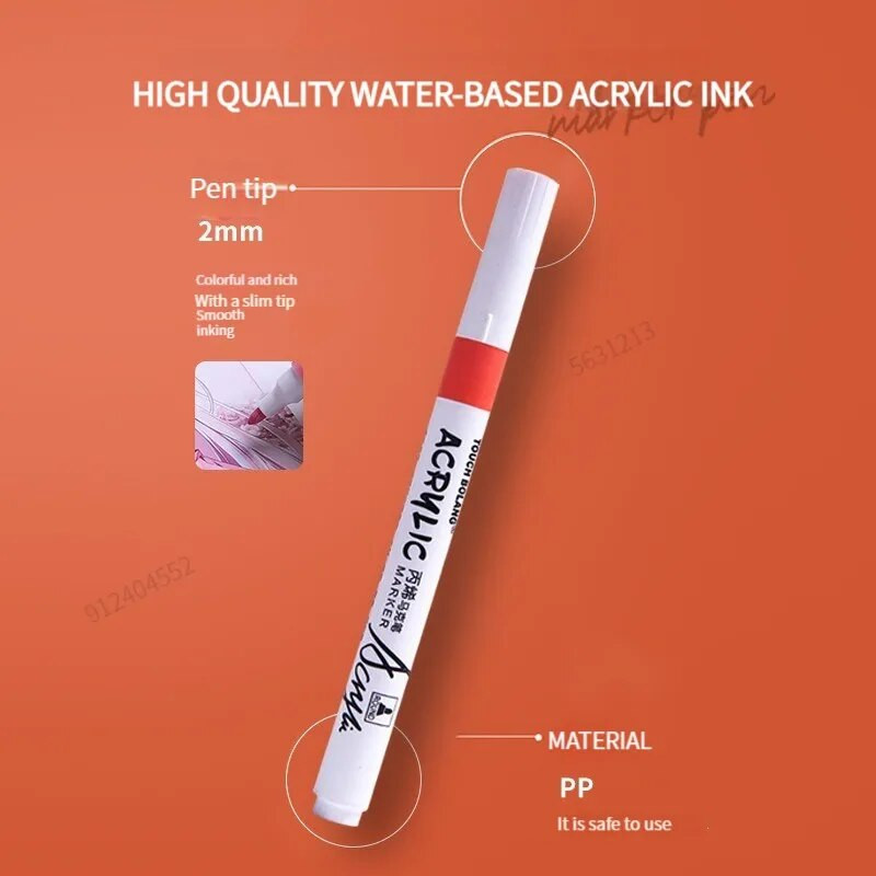 12/24/36/48 Χρώματα Ακρυλικό Σετ μαρκαδόρου Μαρκαδόροι τέχνης Μαρκαδόροι ζωγραφικής στυλό γκράφιτι για πέτρα, δίσκος, θήκη κινητού τηλεφώνου Γυαλί παπουτσιών