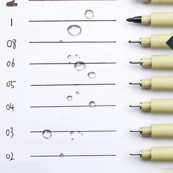Пигментна линия Micron Ink Маркер Pen 0,05 0,1 0,2 0,3 0,4 0,5 0,6 0,8 01 02 03 Различни черни Fineliner химикалки за скициране