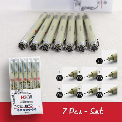 Pigment Liner Micron Ink Marker Pen 0,05 0,1 0,2 0,3 0,4 0,5 0,6 0,8 01 02 03 Različiti vrhovi Crne Fineliner olovke za skiciranje