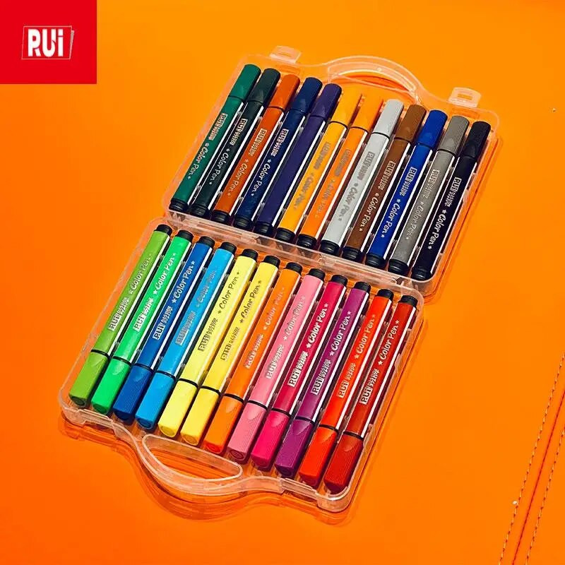 12-24 Skicēšanas marķieri Trīsstūra staba krāsaina pildspalva bez smaržas bērniem gleznošanas pildspalvas Komiksu akvareļu pildspalva lielas ietilpības mākslas piederumi