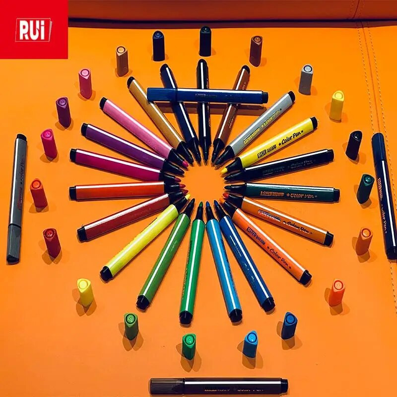 12-24 Skicēšanas marķieri Trīsstūra staba krāsaina pildspalva bez smaržas bērniem gleznošanas pildspalvas Komiksu akvareļu pildspalva lielas ietilpības mākslas piederumi