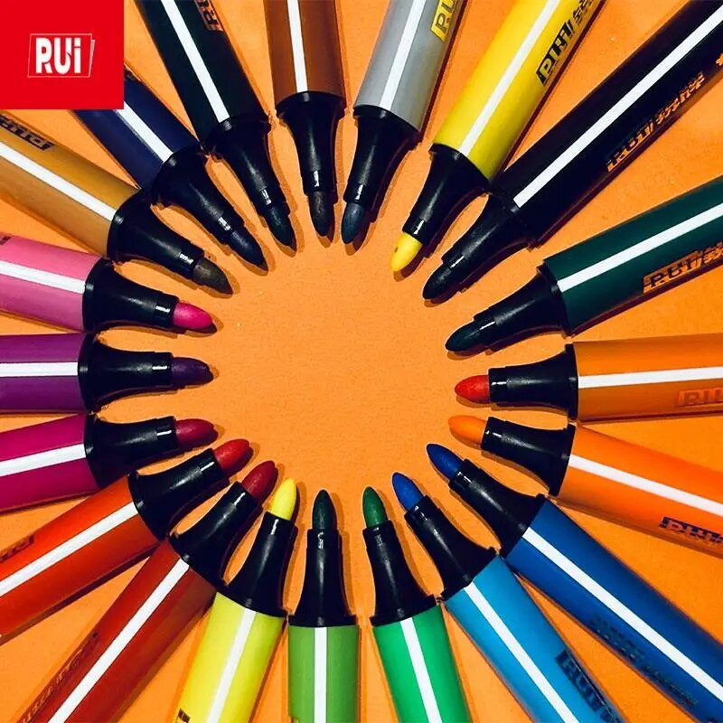 12-24 Skicēšanas marķieri Trīsstūra staba krāsaina pildspalva bez smaržas bērniem gleznošanas pildspalvas Komiksu akvareļu pildspalva lielas ietilpības mākslas piederumi