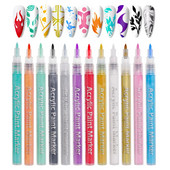 12 krāsu ūdensnecaurlaidīgs kreativitātes pildspalvas nagu mākslas izstrādājums Diy pildspalva meitenei dāvanai akrila krāsas marķieris Helovīna ballītei