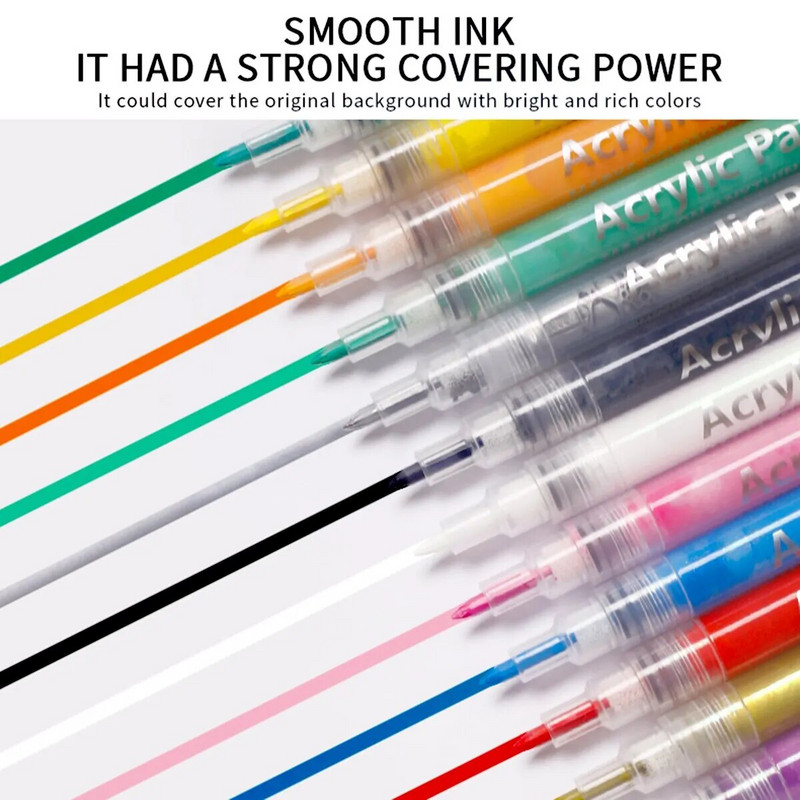 12 krāsu ūdensnecaurlaidīgs kreativitātes pildspalvas nagu mākslas izstrādājums Diy pildspalva meitenei dāvanai akrila krāsas marķieris Helovīna ballītei