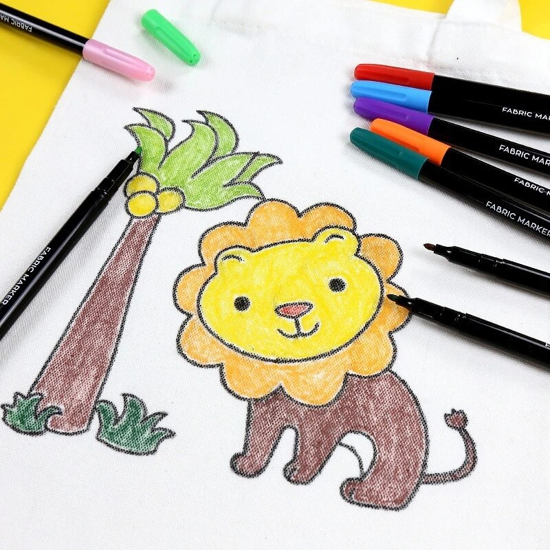 24 värvi veekindel Colorfast kangast tekstiilist markerpliiats püsivärviline pliiats DIY riiete kunsti grafiti joonistamiseks maalimiseks