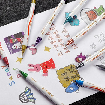 10 χρώματα/σετ πινέλο μεταλλική μπογιά Μαρκαδόρος Μαρκαδόρος Τέχνη Μαρκαδόρος Στυλό Σημάδι Γράψτε επιστολόχαρτα Σχολικά είδη γραφείου μαθητή Καλλιγραφία