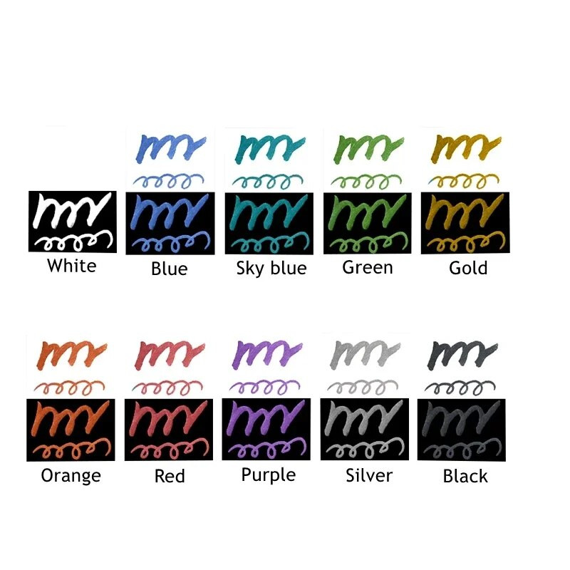 10 krāsas/komplekts Ota Metāla krāsas marķieris Pildspalva Māksla Marķieris Pildspalva Mark Rakstīt kancelejas preces Studentu biroja piederumi kaligrāfija