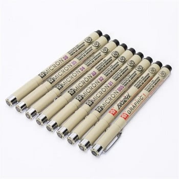 7/9/11Pcs Black Sakura Pigma Micron Pen водоустойчива ръчно нарисувана дизайнерска скица игла писалка Fineline писалка консумативи