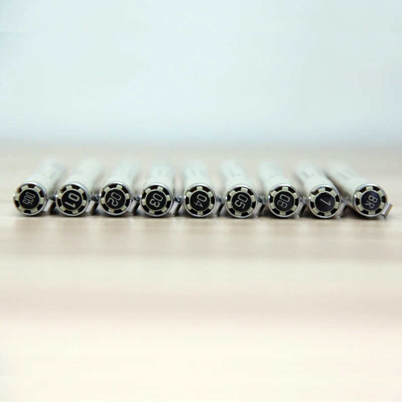 7/9/11Gb Black Sakura Pigma Micron pildspalva, ūdensnecaurlaidīga, ar rokām zīmēta dizaina skices adatas pildspalva Fineline pildspalvas piederumi