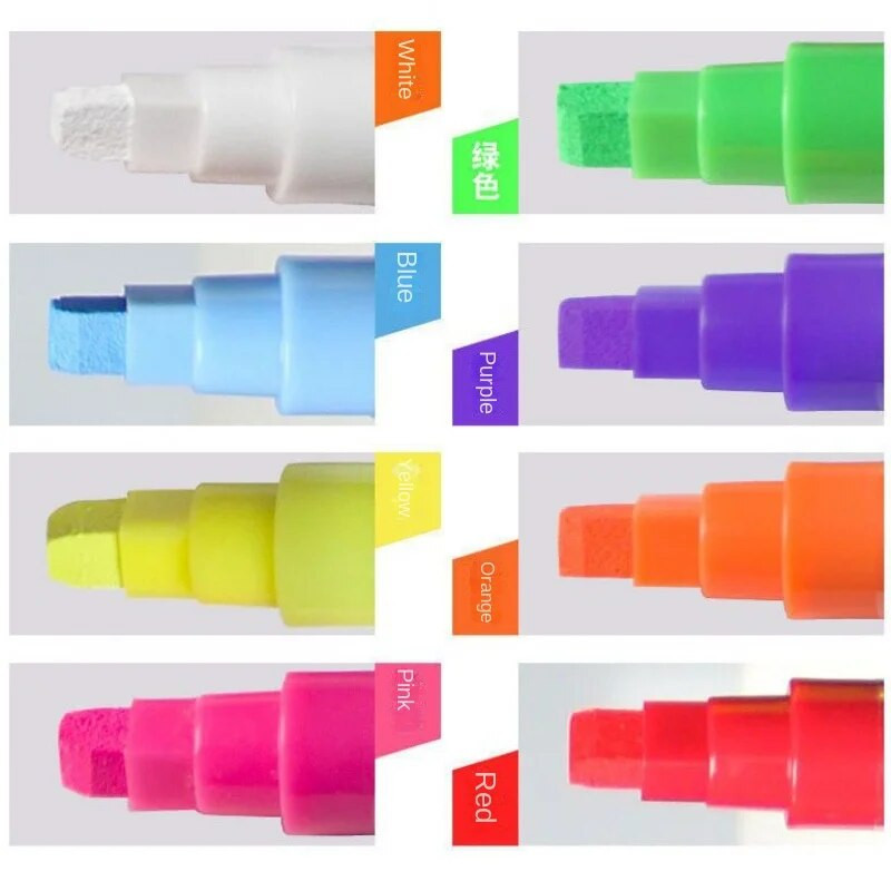 Krāsains noņemams šķidrs krīta krāsas logu marķieri mazgājams marķieris logiem, spoguļiem, automašīnu vējstikliem, stikliem, tāfelēm