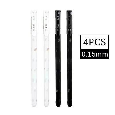 4 τμχ/Παρτίδα 0,15 χιλιοστά Μαύρη μελάνη Gel στυλό Πολύ λεπτή Business Office Οικονομική γραφή Εργαλεία στυλό Signature Students School Stationery