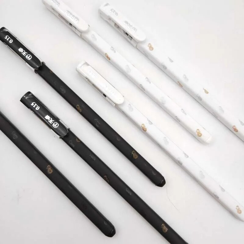 4 τμχ/Παρτίδα 0,15 χιλιοστά Μαύρη μελάνη Gel στυλό Πολύ λεπτή Business Office Οικονομική γραφή Εργαλεία στυλό Signature Students School Stationery