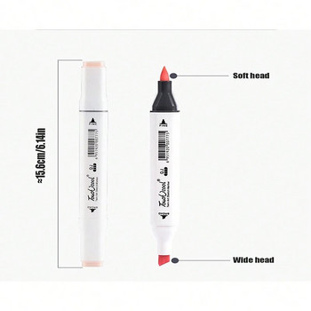 Bview Art 6/12Pcs Двуглави цветни маслени маркери Рисуване за фина писалка Художествени принадлежности Детски училищни офис канцеларски материали