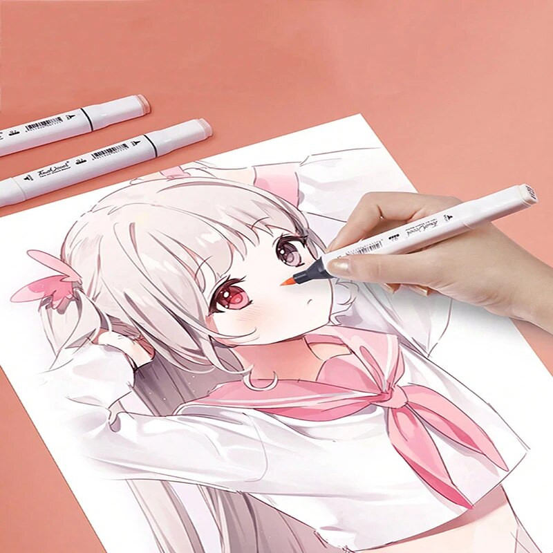 Bview Art 6/12 gab. Divu galviņu krāsu eļļas marķieri.