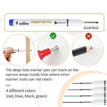 Цветни маркери с дълъг писец Химикалки за канцеларски материали с дълбок обхват Художествени принадлежности Водоустойчива писалка с перманентен маркер за училищни принадлежности
