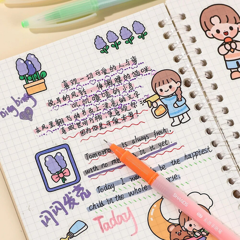 8gab sulas gēla tintes pildspalvas, 0,5 mm īpaši smalks uzgalis, gluda rakstīšana, bez izsmērēšanās un asiņošanas, piemērotas ložu žurnāliem, zīmēšanai