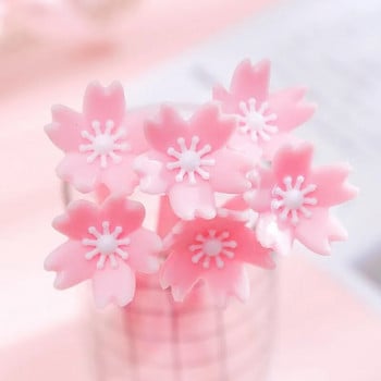 2Piece Lytwtw\'s Silicone Pink Creative Cute Kawaii sakura Flower Stationery Σχολικά προμήθειες Γραφείου Gel στυλό Sweet Pretty Lovely