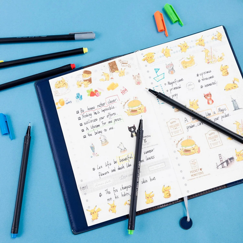 „Deli 12 Color Fine Liner Set Art Marker Pens Eskizų žymeklis Dvigalvis Manga Komiksai Eskizams Piešimui Tapybai Mokyklos meno rinkinys