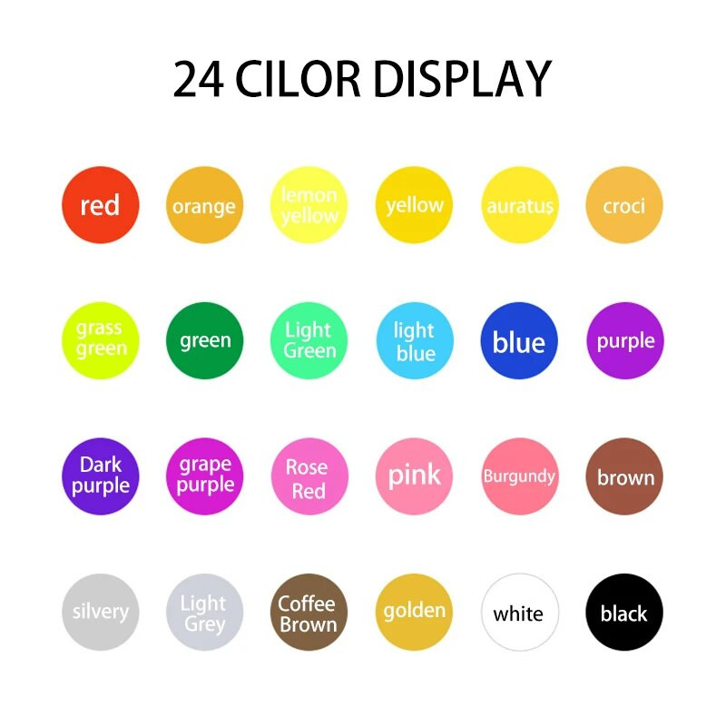 Un set 12/24 cu cap moale acrilic mMark Pen Art Graffiti Penie de culoare Opac Pictură specială pentru studenți