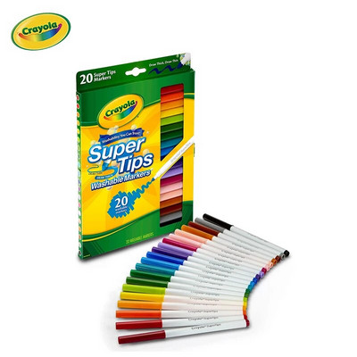 Crayola Super Tip pestav markerikomplekt, koolitarbed teismelistele, 20 Ct, kunstikingitused, lastele vanuses 3+