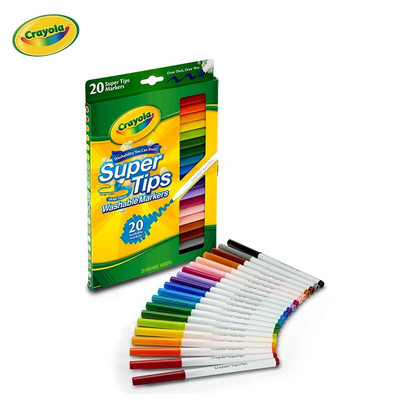 Crayola Super Tip mazgājams marķieru komplekts, skolas piederumi pusaudžiem, 20 Ct, mākslas dāvanas, bērniem no 3 gadu vecuma
