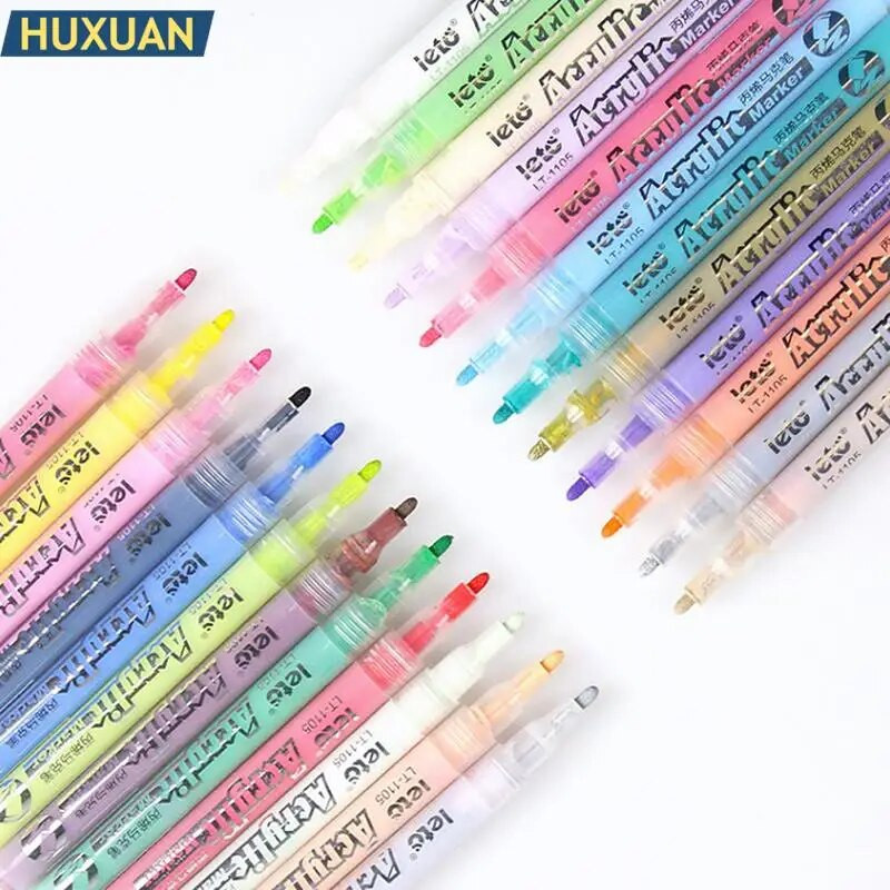 Akrila krāsas pildspalvas Ūdensizturīgas pastāvīgās marķieru pildspalvas Akrila pildspalvas DIY akmens akmens keramikas stikla krūzes koka