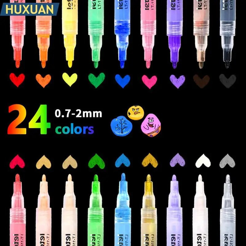 Akrila krāsas pildspalvas Ūdensizturīgas pastāvīgās marķieru pildspalvas Akrila pildspalvas DIY akmens akmens keramikas stikla krūzes koka