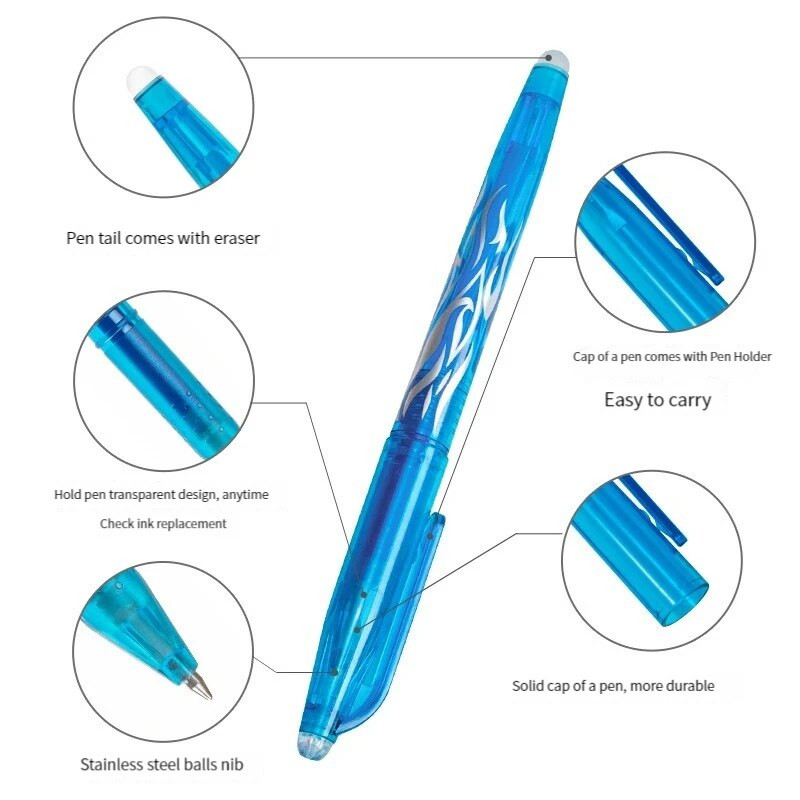 4/8 gab. Dzēšams gēla pildspalvu komplekts Daudzkrāsains 0,5 mm rakstīšanas radošs Kawaii zīmēšanas rīki Studentu biroja skola KawaiiSupply Stationer