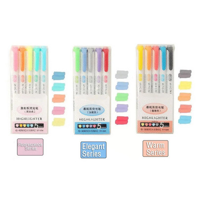 15/25 Colors Cute Double Head Highlighter Pen Art Marker Ιαπωνικό καναπέ Φθορίζον στυλό Σχολική επιστολή γραφείου