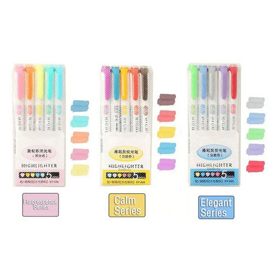 15/25 Colors Cute Double Head Highlighter Pen Art Marker Ιαπωνικό καναπέ Φθορίζον στυλό Σχολική επιστολή γραφείου