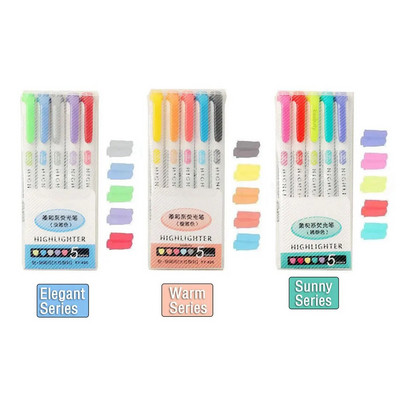 15/25 Colors Cute Double Head Highlighter Pen Art Marker Ιαπωνικό καναπέ Φθορίζον στυλό Σχολική επιστολή γραφείου