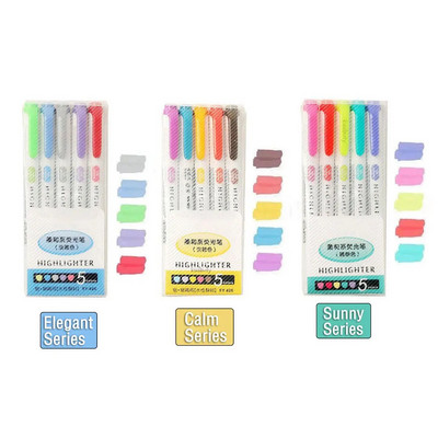 15/25 Colors Cute Double Head Highlighter Pen Art Marker Ιαπωνικό καναπέ Φθορίζον στυλό Σχολική επιστολή γραφείου