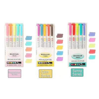 15/25 Colors Cute Double Head Highlighter Pen Art Marker Ιαπωνικό καναπέ Φθορίζον στυλό Σχολική επιστολή γραφείου