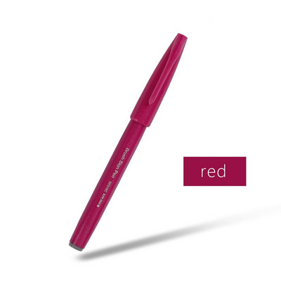 1 gab Japan Pentel Touch Brush Pildspalva ar mīkstu galu pasteļkrāsu kaligrāfijas pildspalvas Zīmēšanas mākslas marķieri Burti Skolas mākslas piederumi