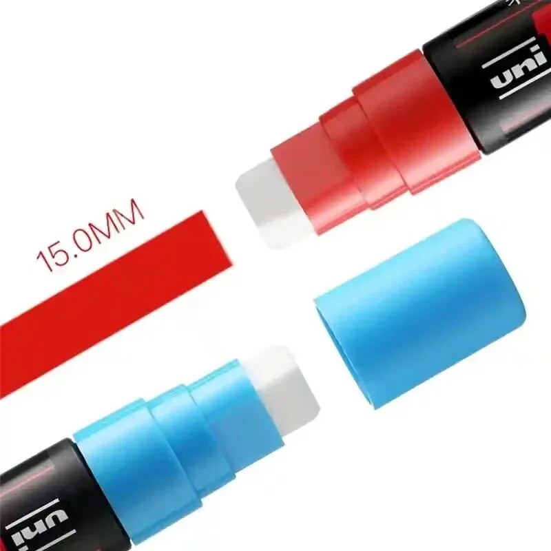 Japoniškas UNI POSCA žymeklio rašiklis PC-17K itin grubus platus 15 mm plakatas POP vandens pagrindu pagamintas reklaminis grafiti akrilinis žymeklis