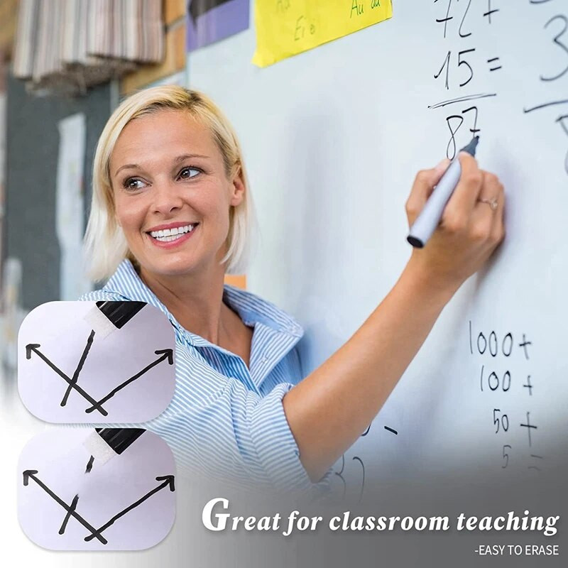 100 τεμάχια Dry Ease Markers Whiteboard Μαύροι δείκτες Dry Ease με λαστιχένιο καπάκι Fine Tip Dry Ease Markers