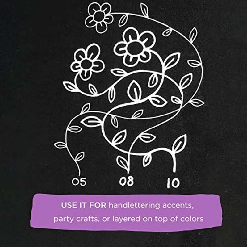 3GAB SAKURA Gelly Roll Gel Pens Izcelts marķieris žurnālu rakstīšanai Māksla Zīmējums Klasisks balta tinte Asorti Point Smalks Vidējs Trekns